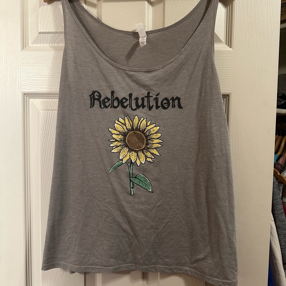 Rebelution concert Tank Top with Sunflower Graphic